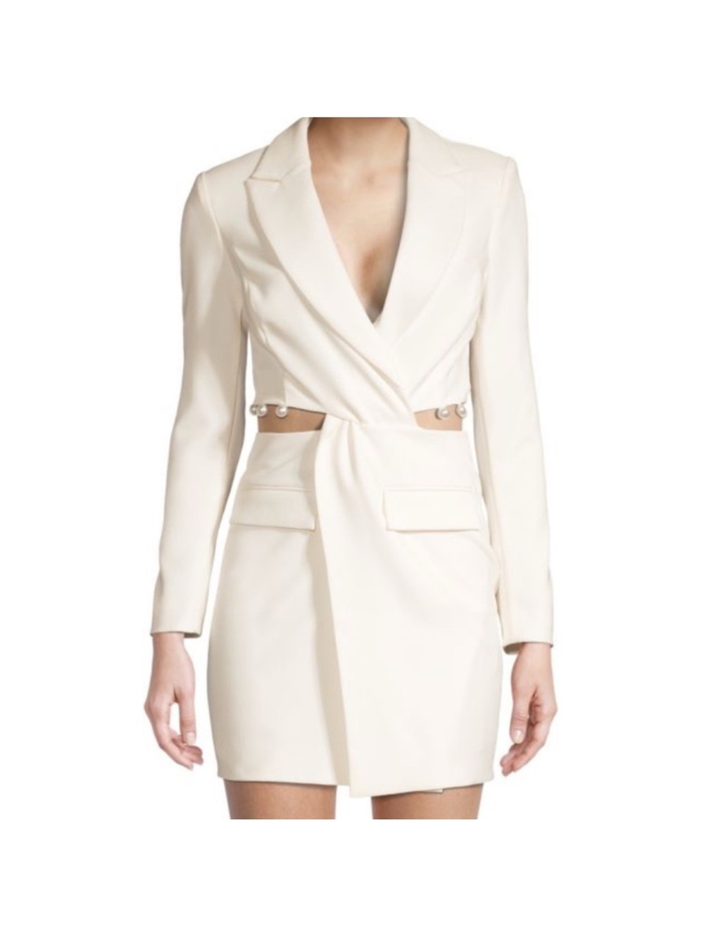 Lavish Alice Cream Cutout Blazer Dress